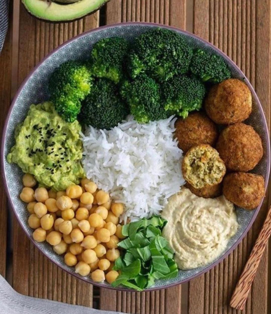 Falafel Bowl Filled with Basmati Rice