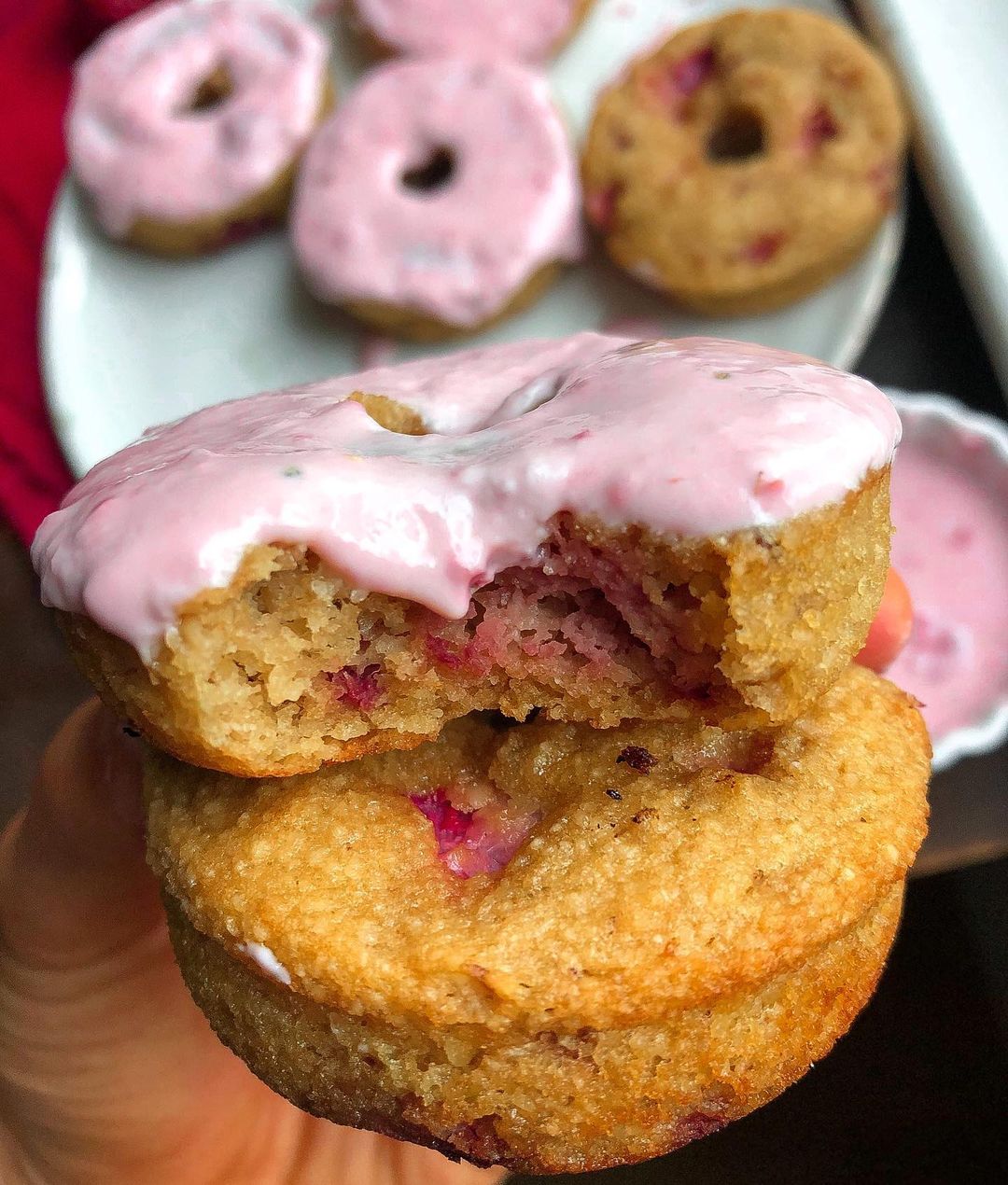 Baked Strawberry Donuts with Easy Icing