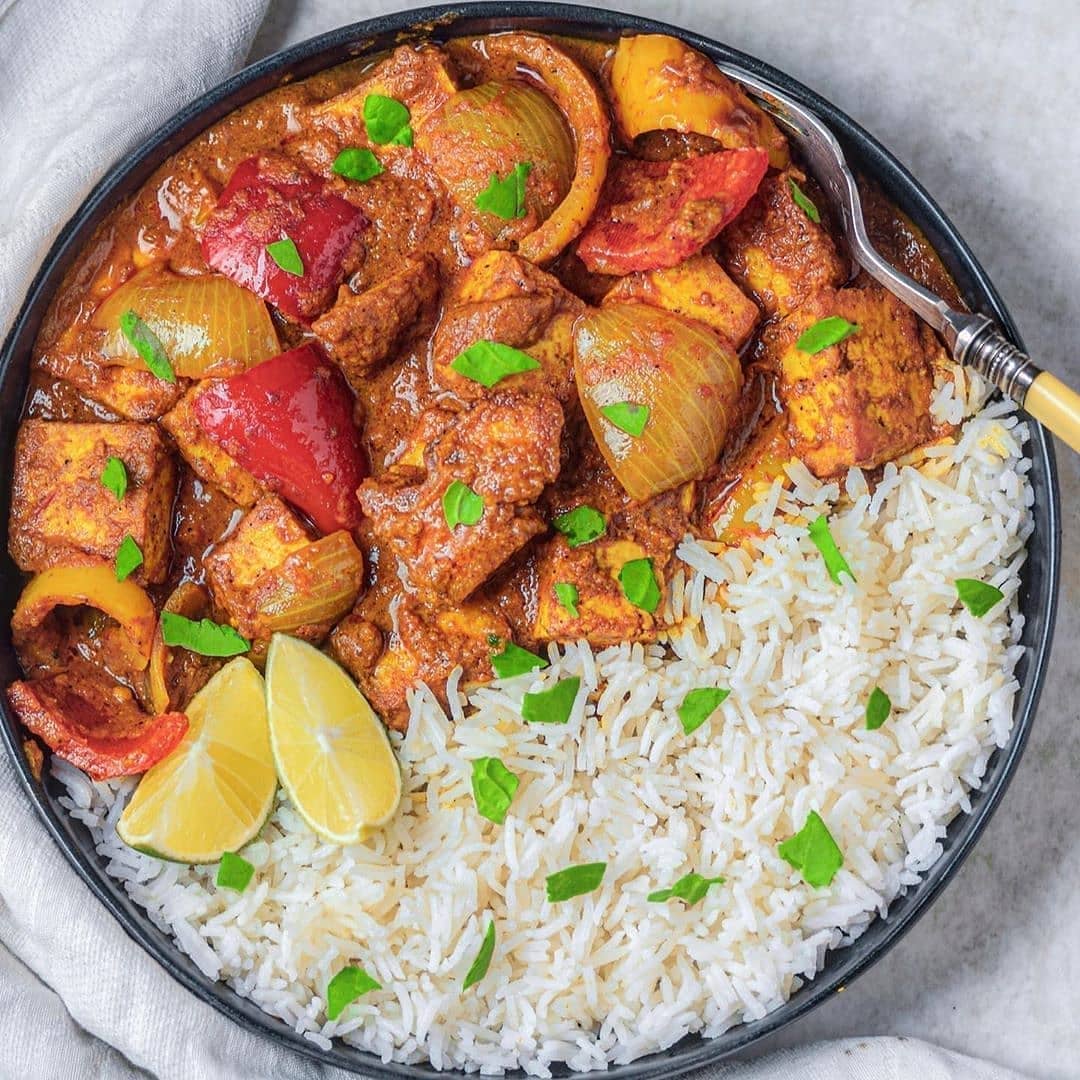 Vegan Tofu Jalfrezi Indian Stir Fry