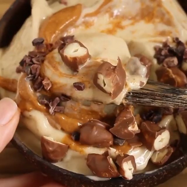 Vegan Snickers Nice Cream Bowl