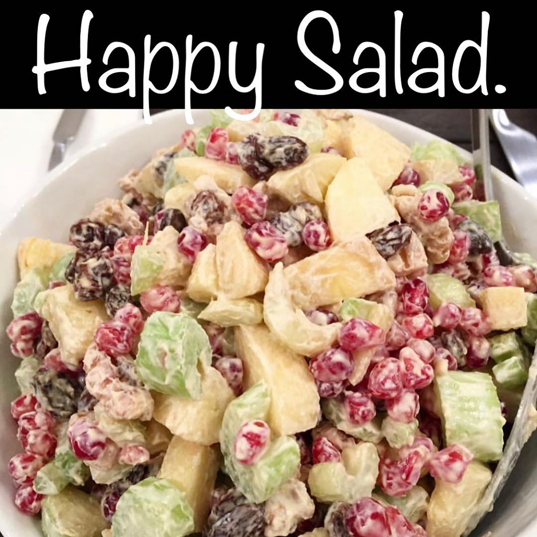 Happy Salad with Apples, Celery, and Pomegranate