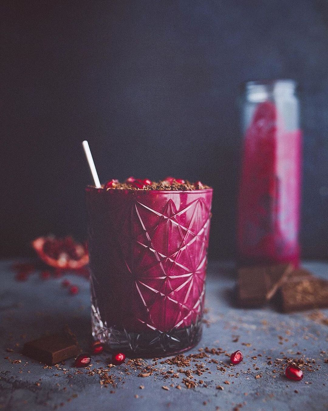 Chocolate Beetroot Smoothie with Pomegranate and Banana