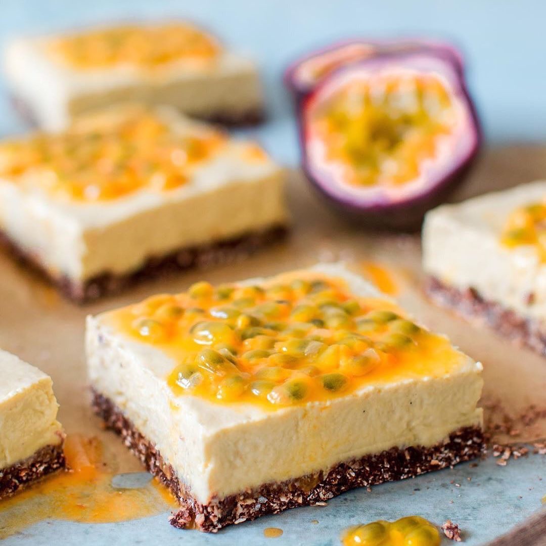 Vegan Passionfruit Yogurt Slices