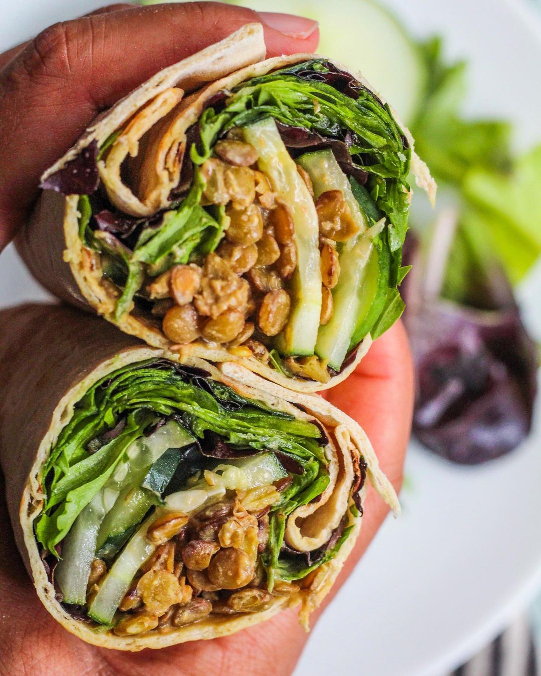 Garlic Chili Lentil Wraps