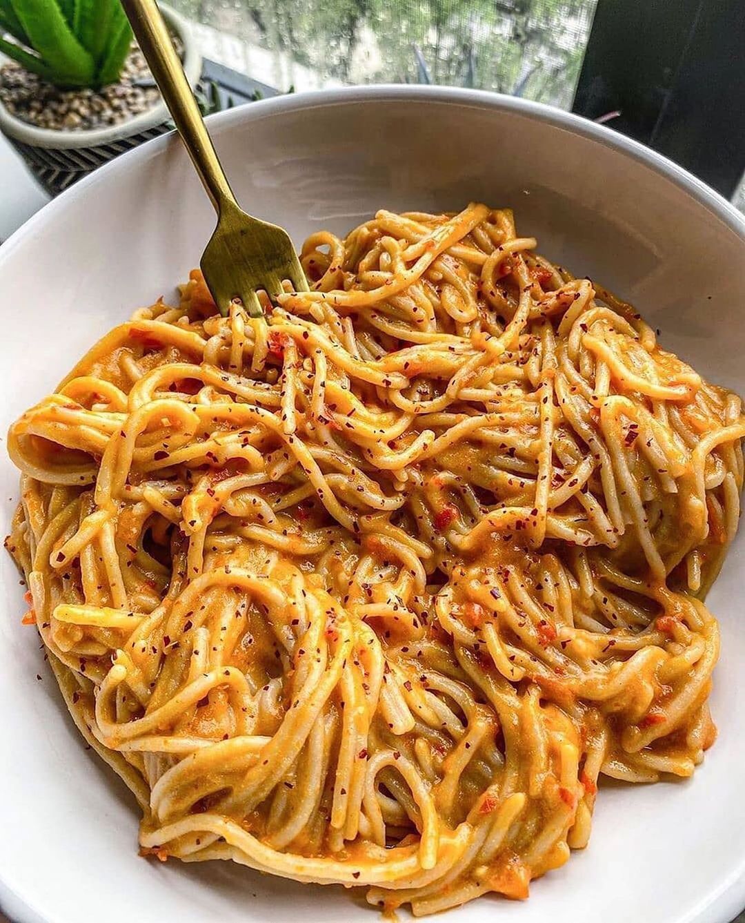 Pasta with Tomato and Red Pepper Sauce