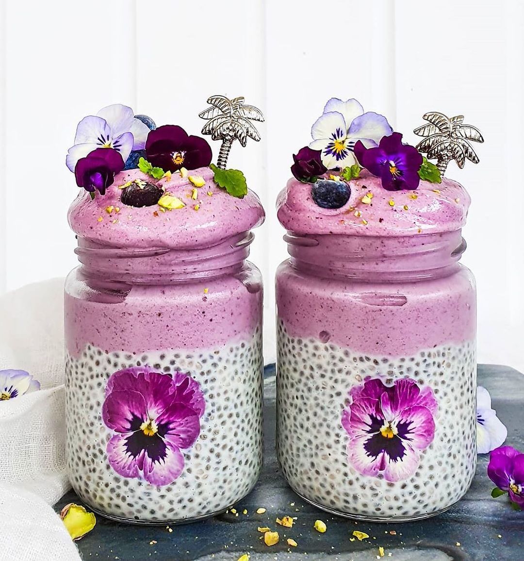 Banana and Cauliflower Nicecream with Chia Pudding