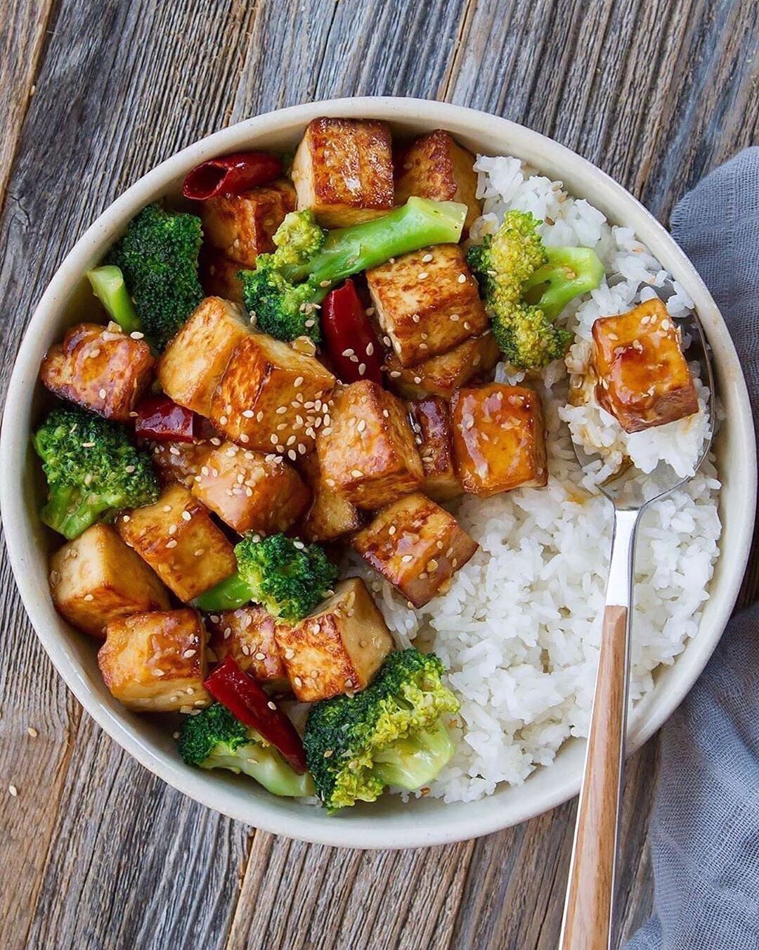General Tso's Tofu with Broccoli