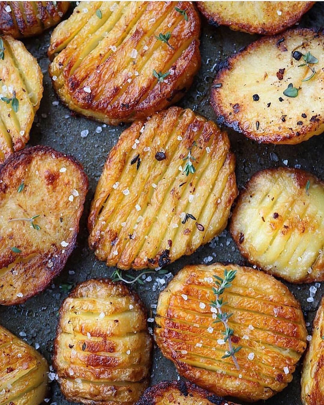 Salt and Vinegar Roast Hasselback Potatoes