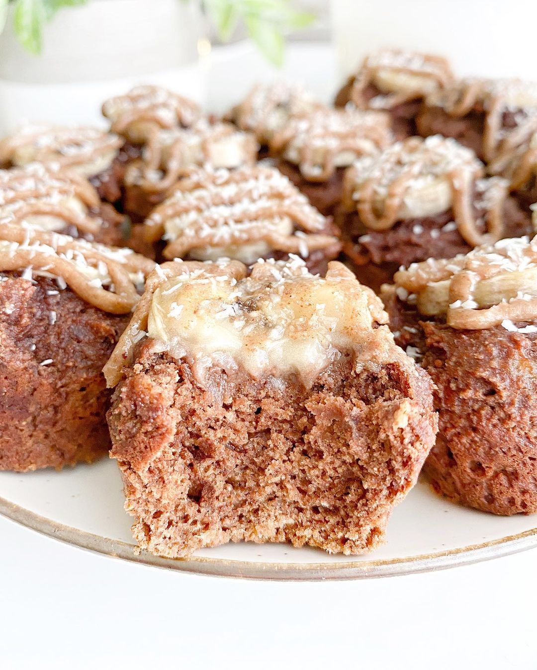 Fluffy Chocolate Banana Pancake Muffins