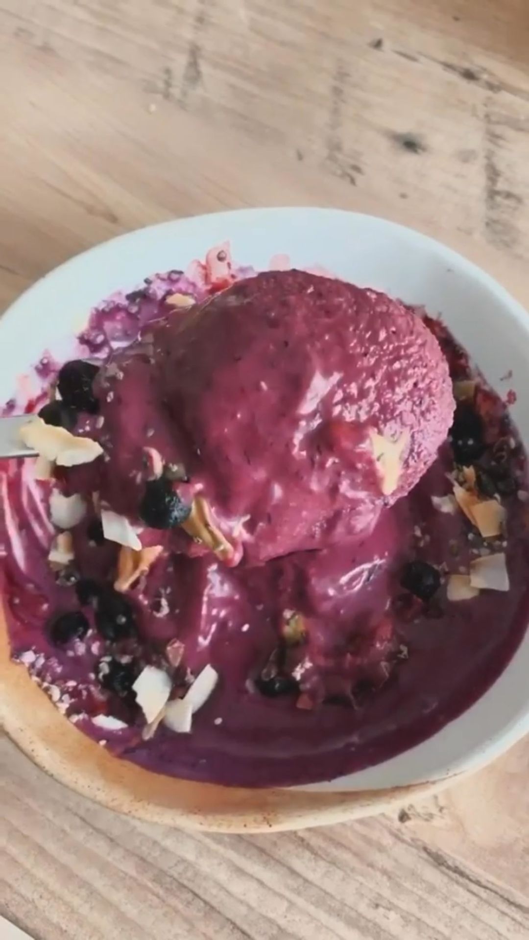 Blueberry and Double Peanut Butter Ice Cream Bowl