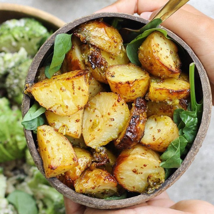 Honey” (Maple) Mustard Potato Bites