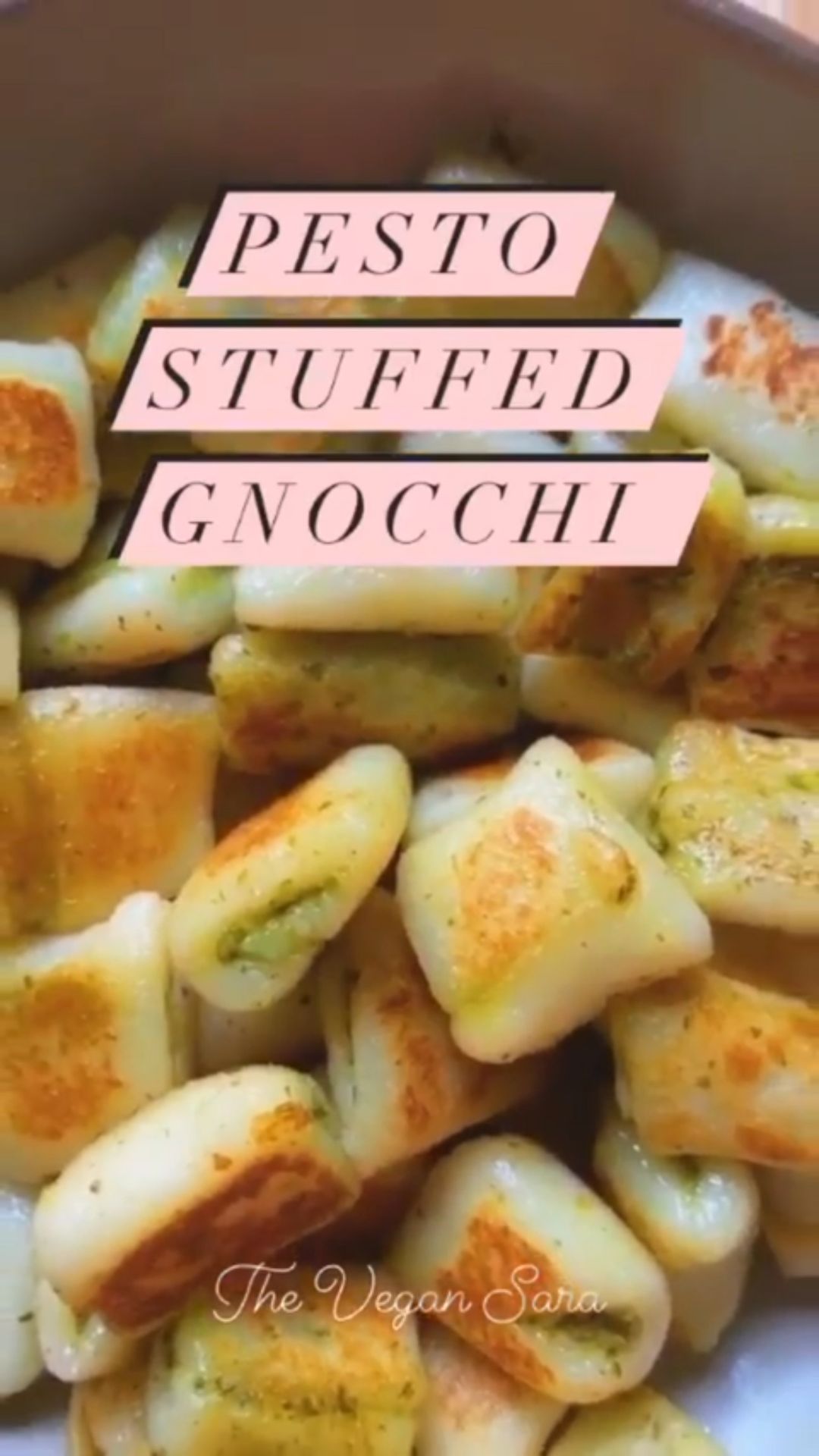 Homemade Vegan Pesto Stuffed Gnocchi