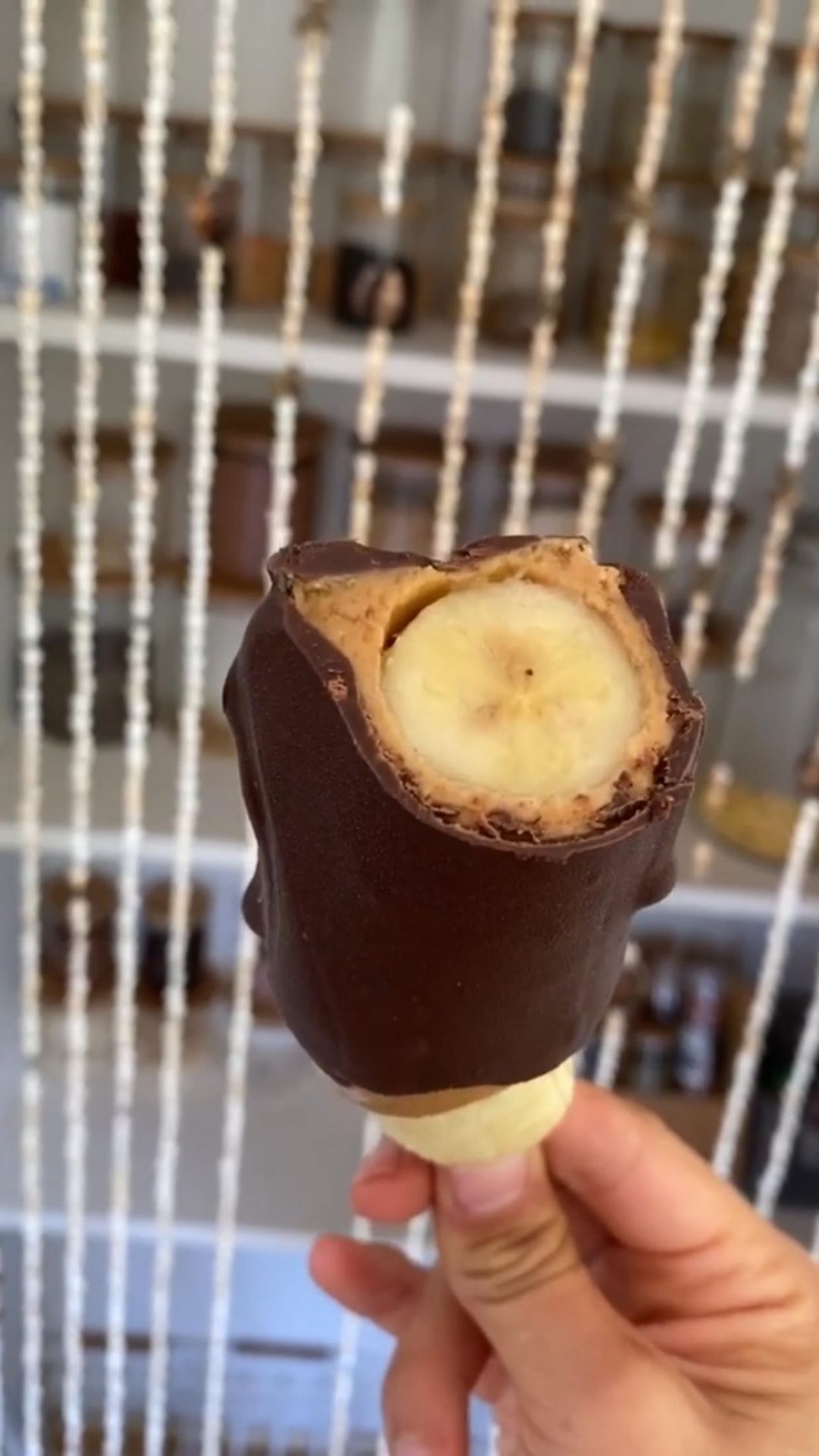 Frozen Banana Pops with Peanut Butter and Chocolate
