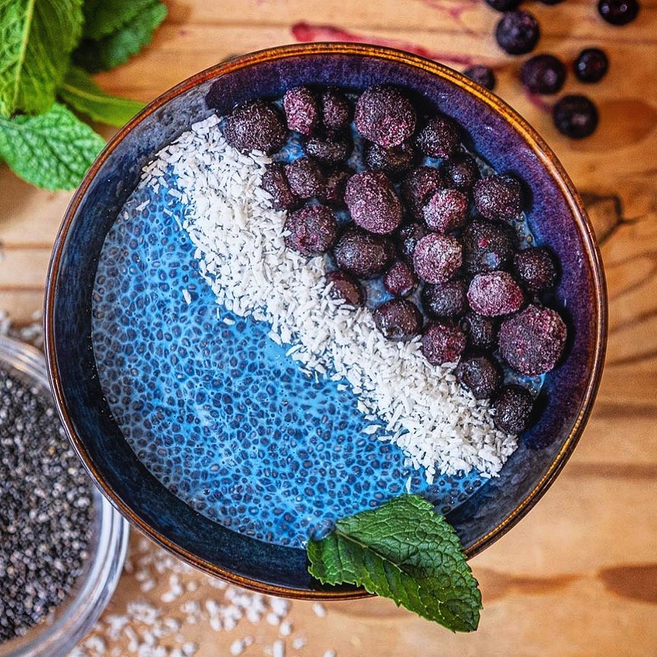 Blue Chia Pudding Bowl