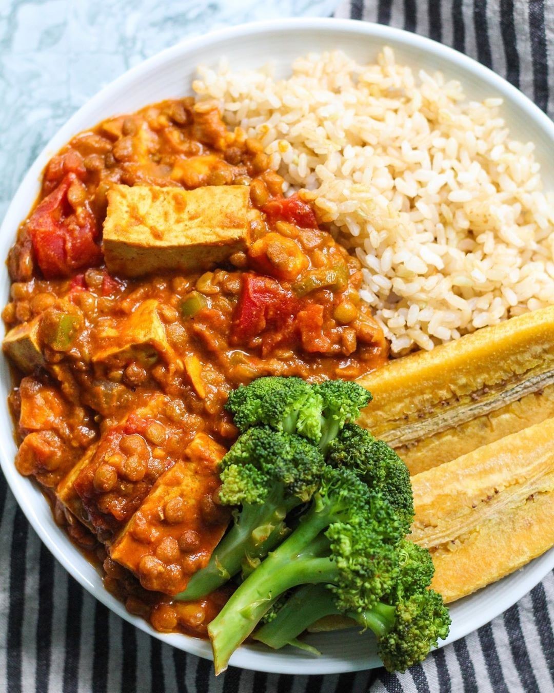 Curried Tofu and Lentils