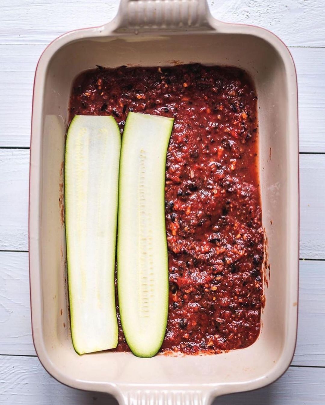 Vegan Zucchini Lasagna with Lentil Bolognese and Cheese Sauce