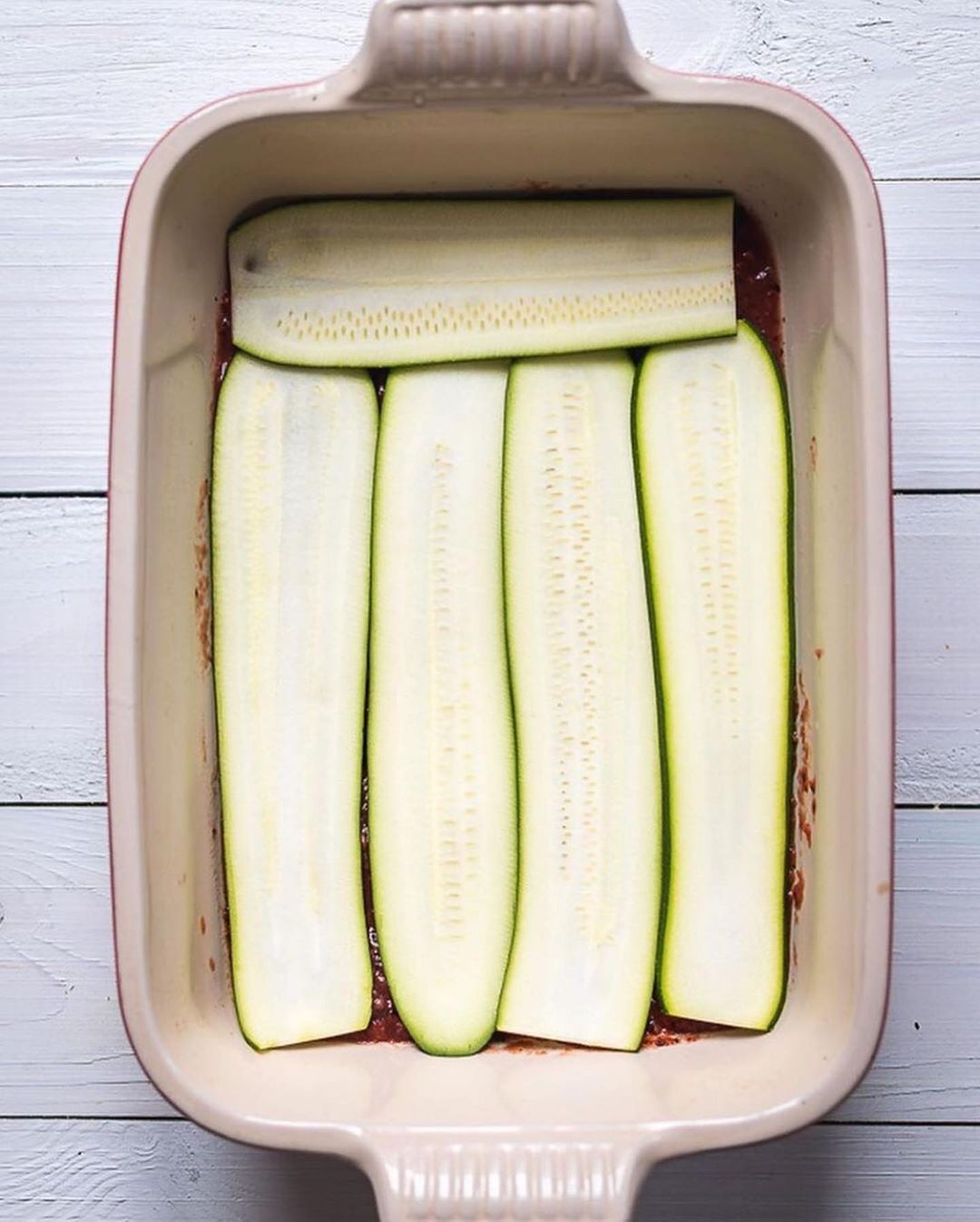 Vegan Zucchini Lasagna with Lentil Bolognese and Cheese Sauce