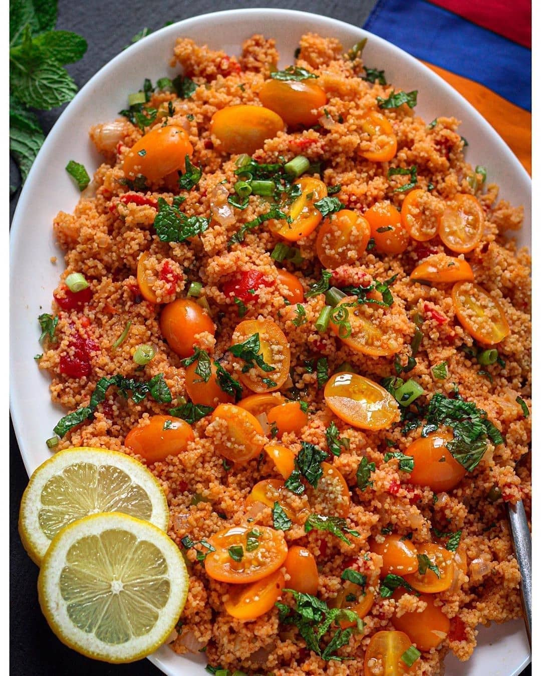 Couscous with Tomatoes and Pomegranate Molasses