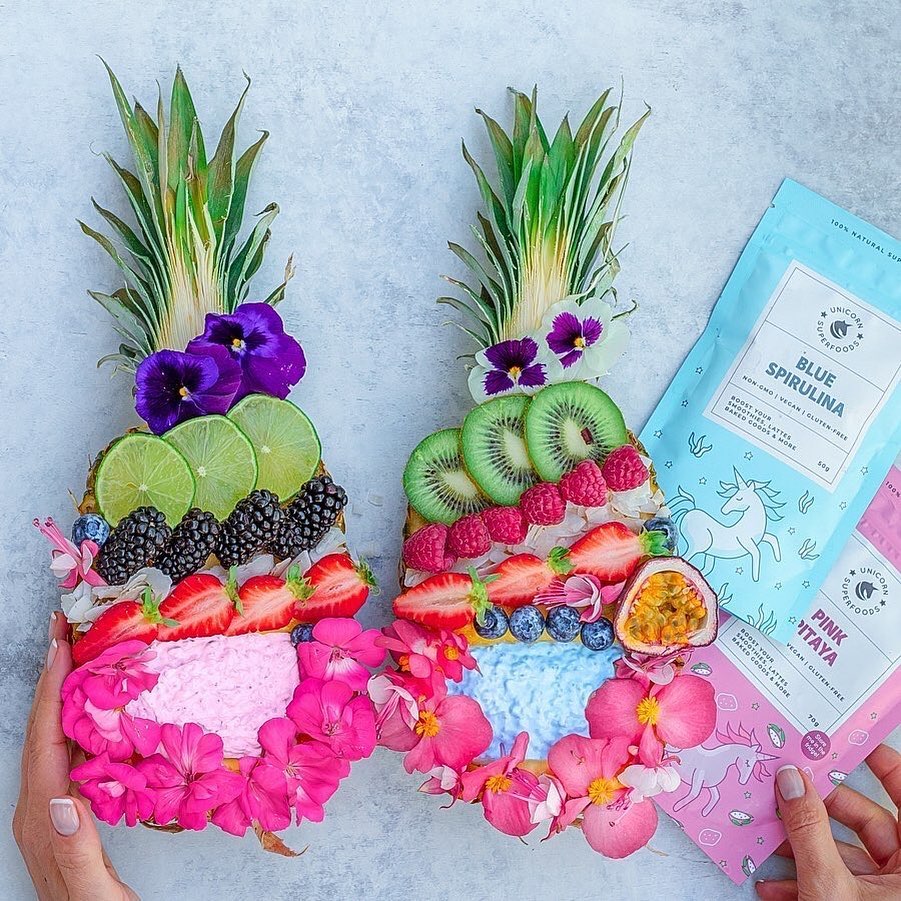 Pink and Blue Chia Seed Pudding