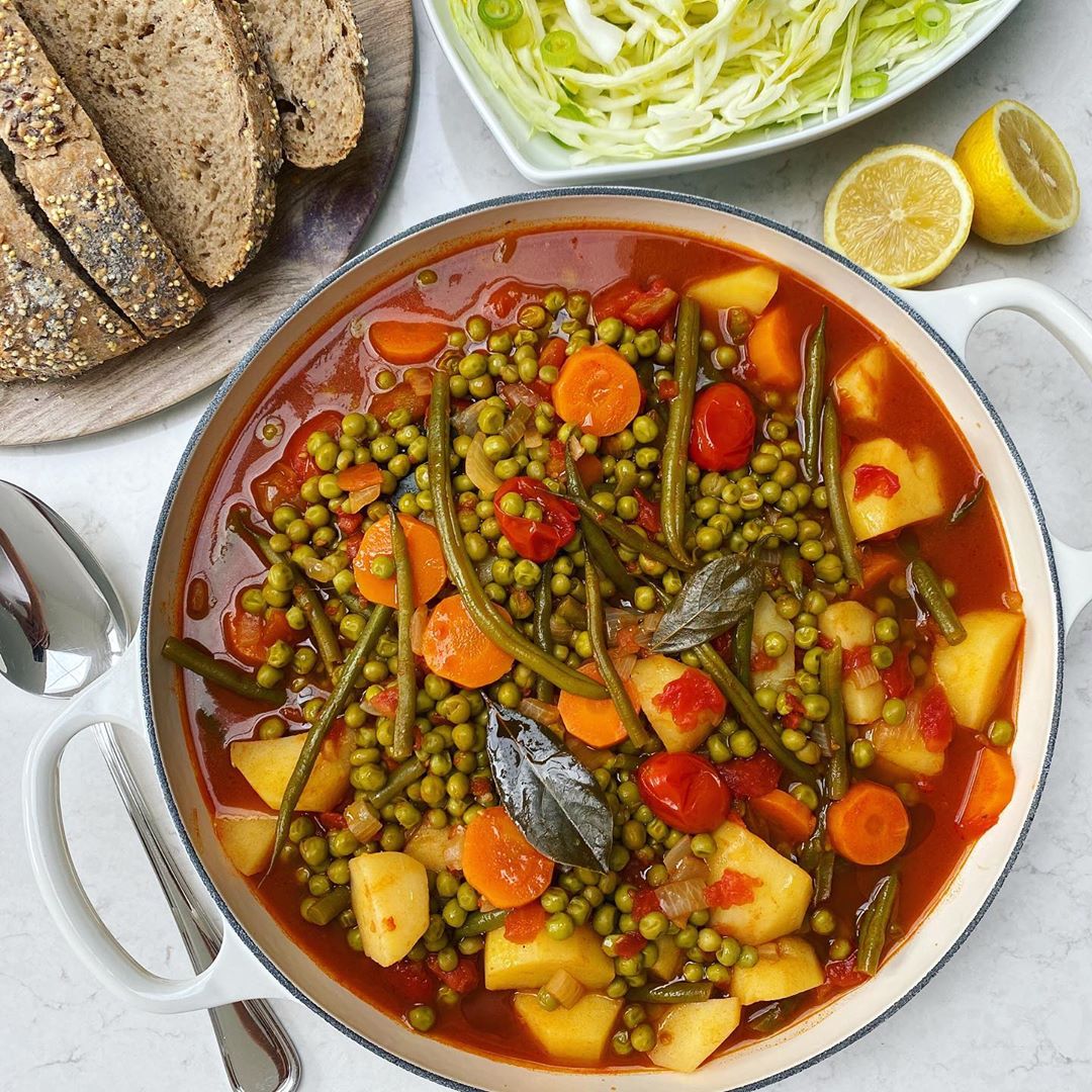 A Traditional Cypriot Pea Stew in a Rich Tomato Sauce