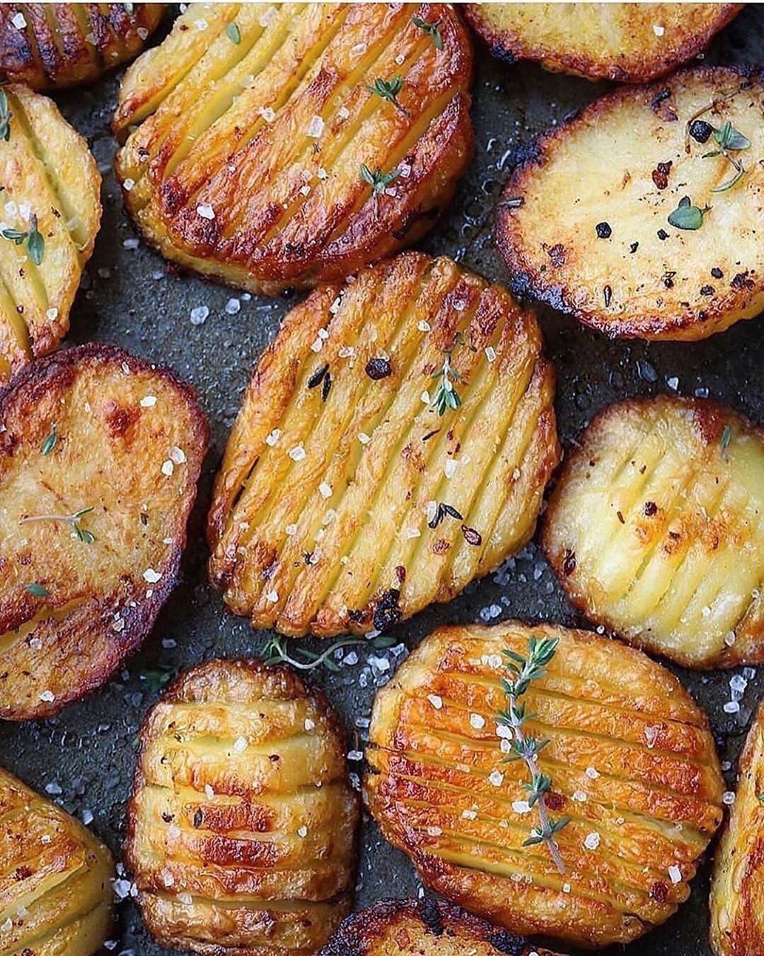 Salt and Vinegar Roast Hasselback Potatoes