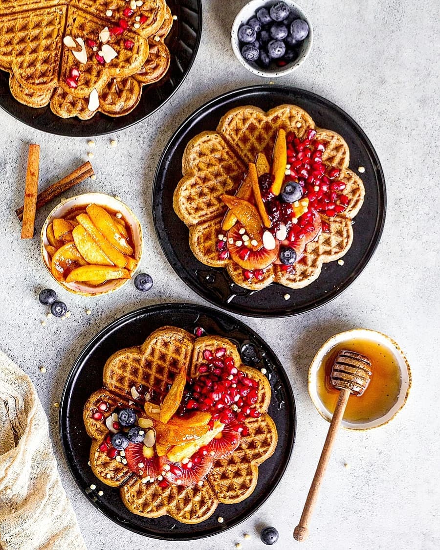 Perfect Family Waffle Breakfast with Toppings