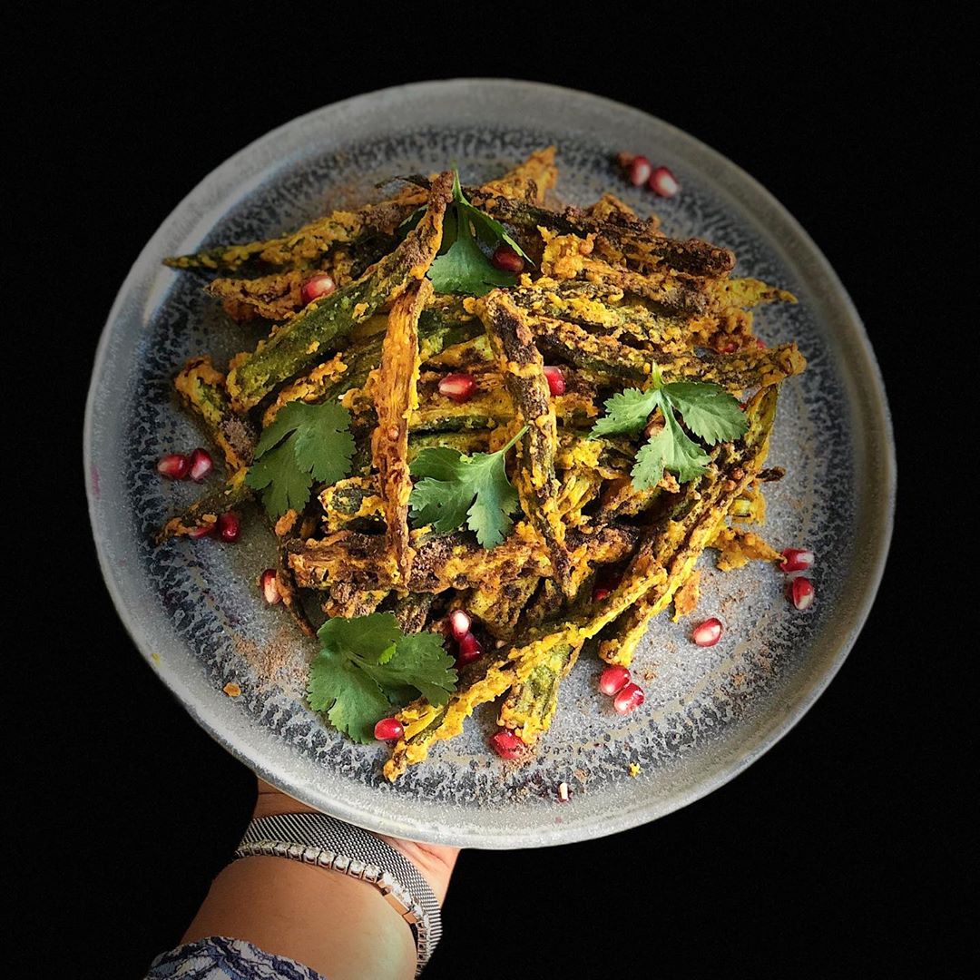 Crispy Air Fryer Okra Fries with Turmeric
