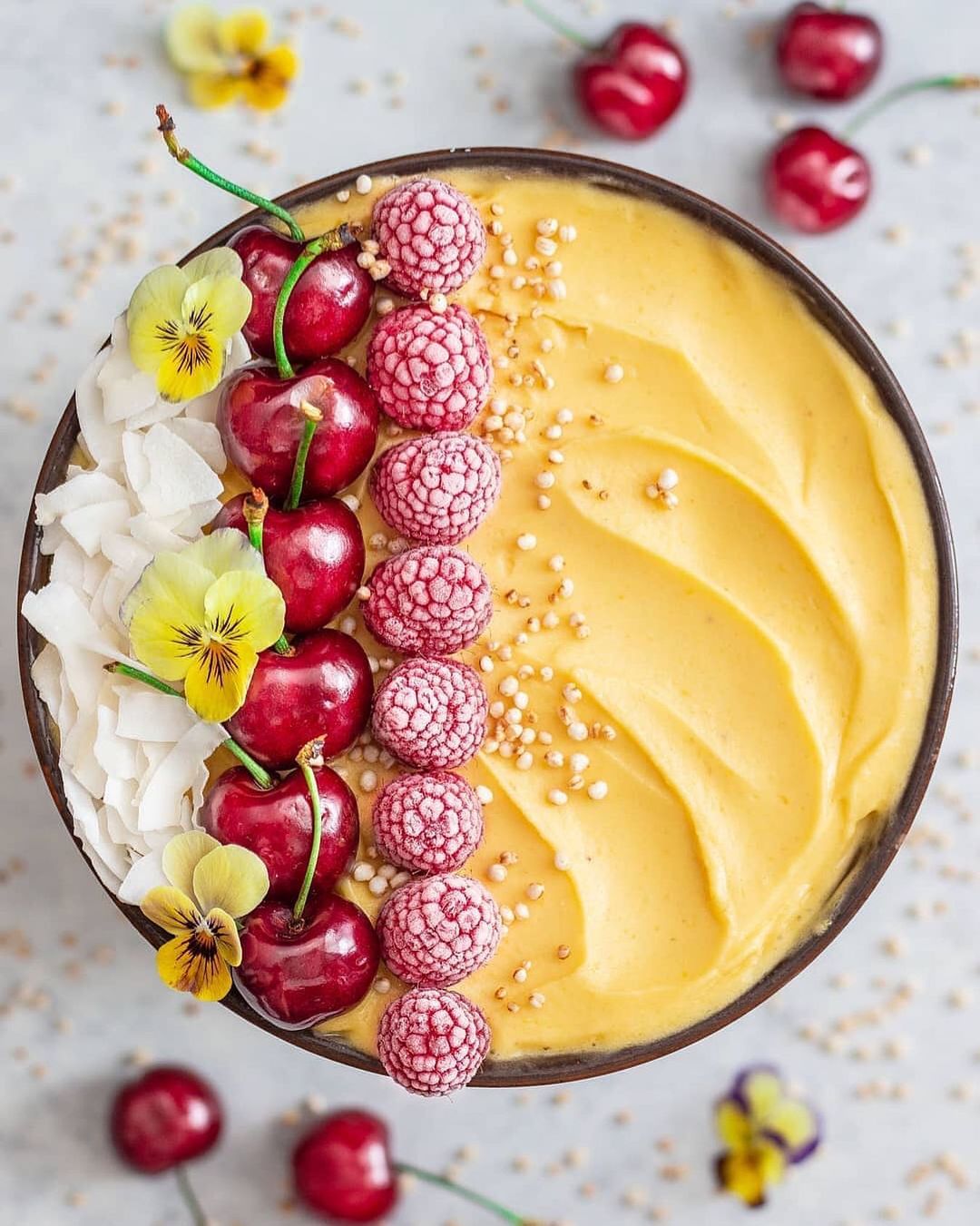 Frozen Banana and Mango Smoothie Bowl
