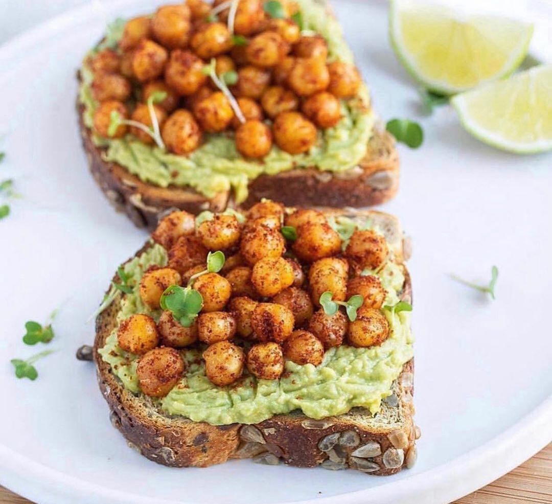 Chickpea Avocado Toast with Spiced Chickpeas