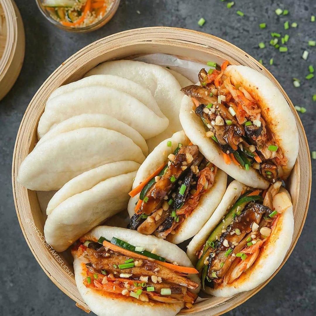 Fluffy Hoisin Mushroom Gua Baos