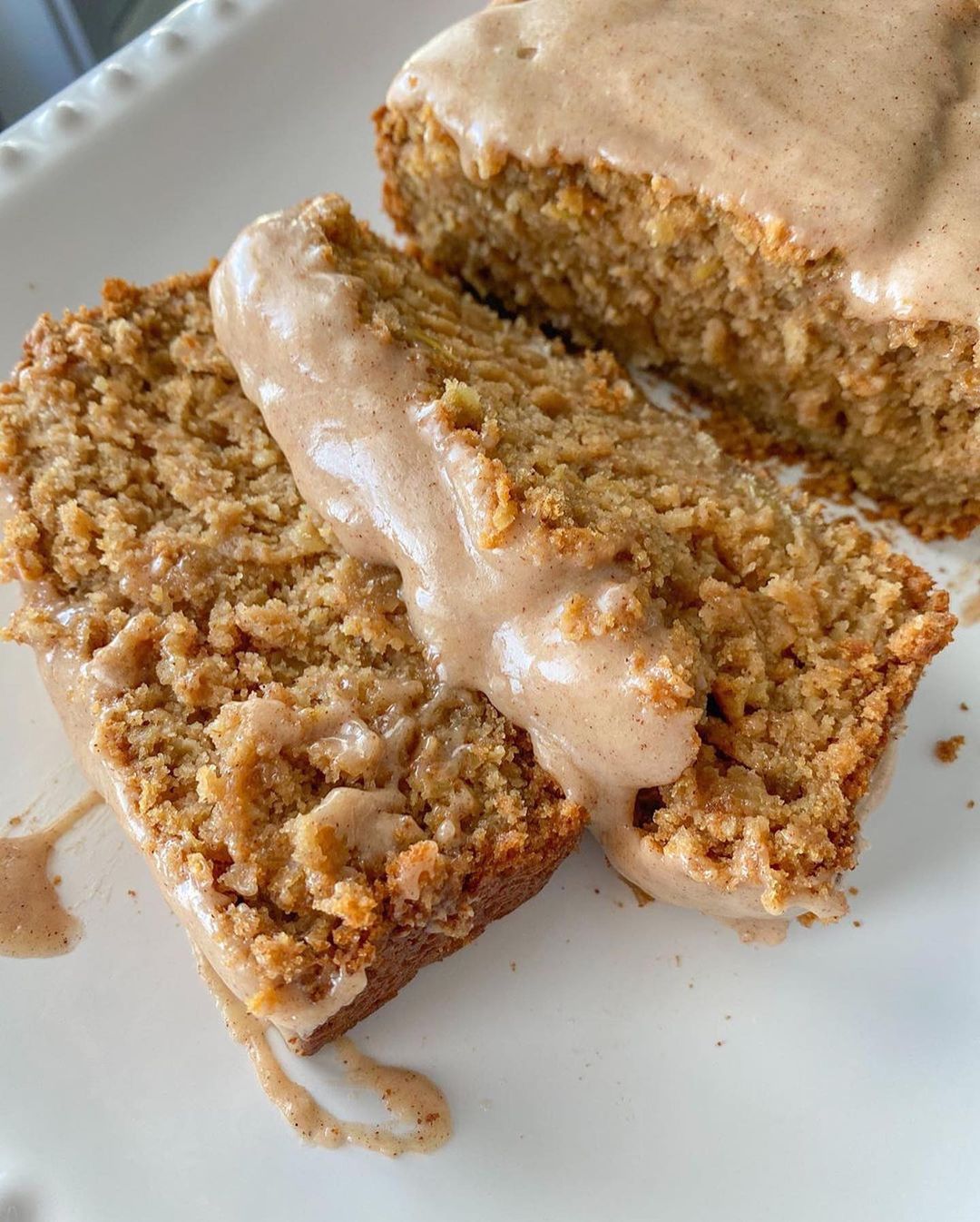 Apple Bread with Cinnamon Cream Cheese Glaze