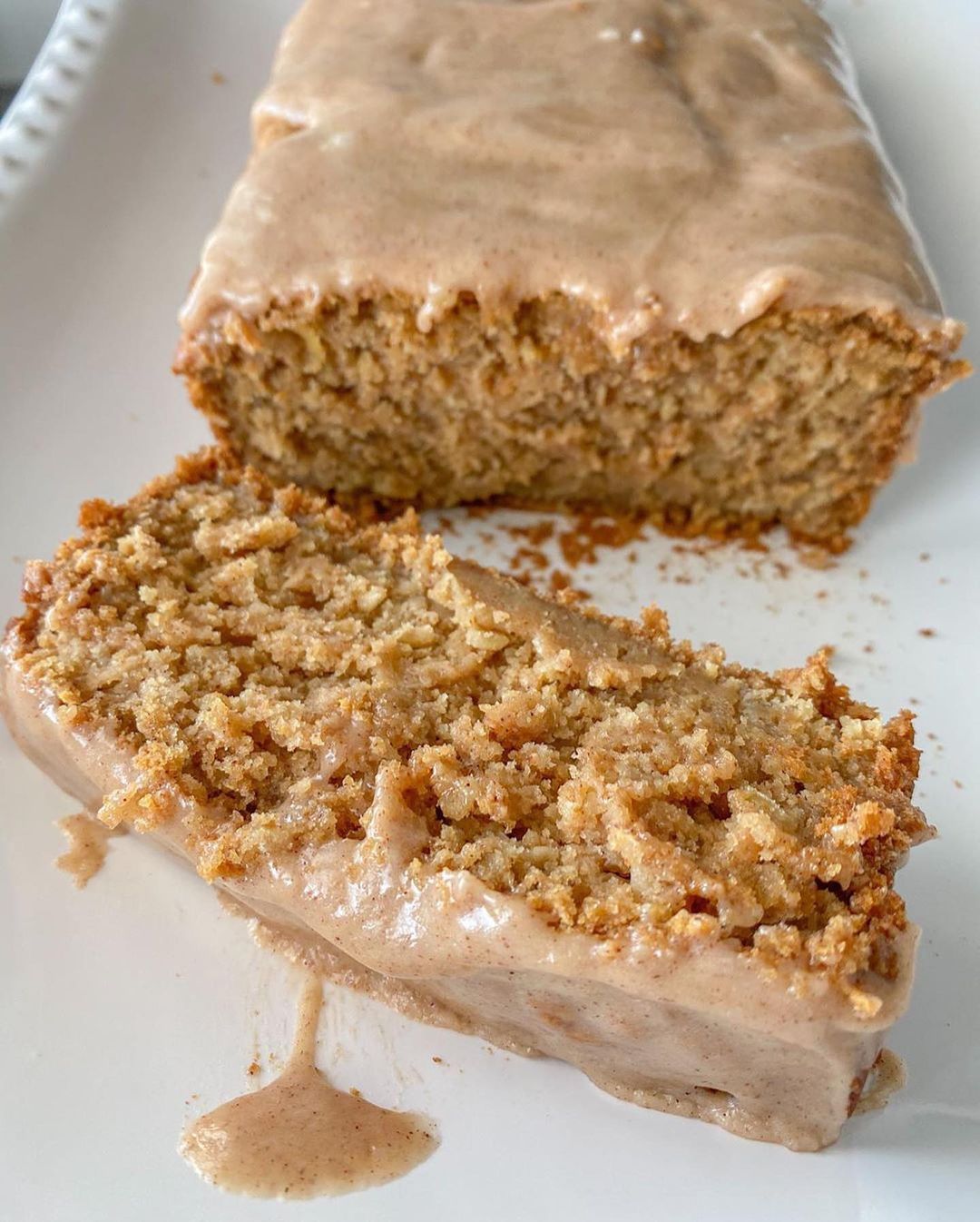 Apple Bread with Cinnamon Cream Cheese Glaze