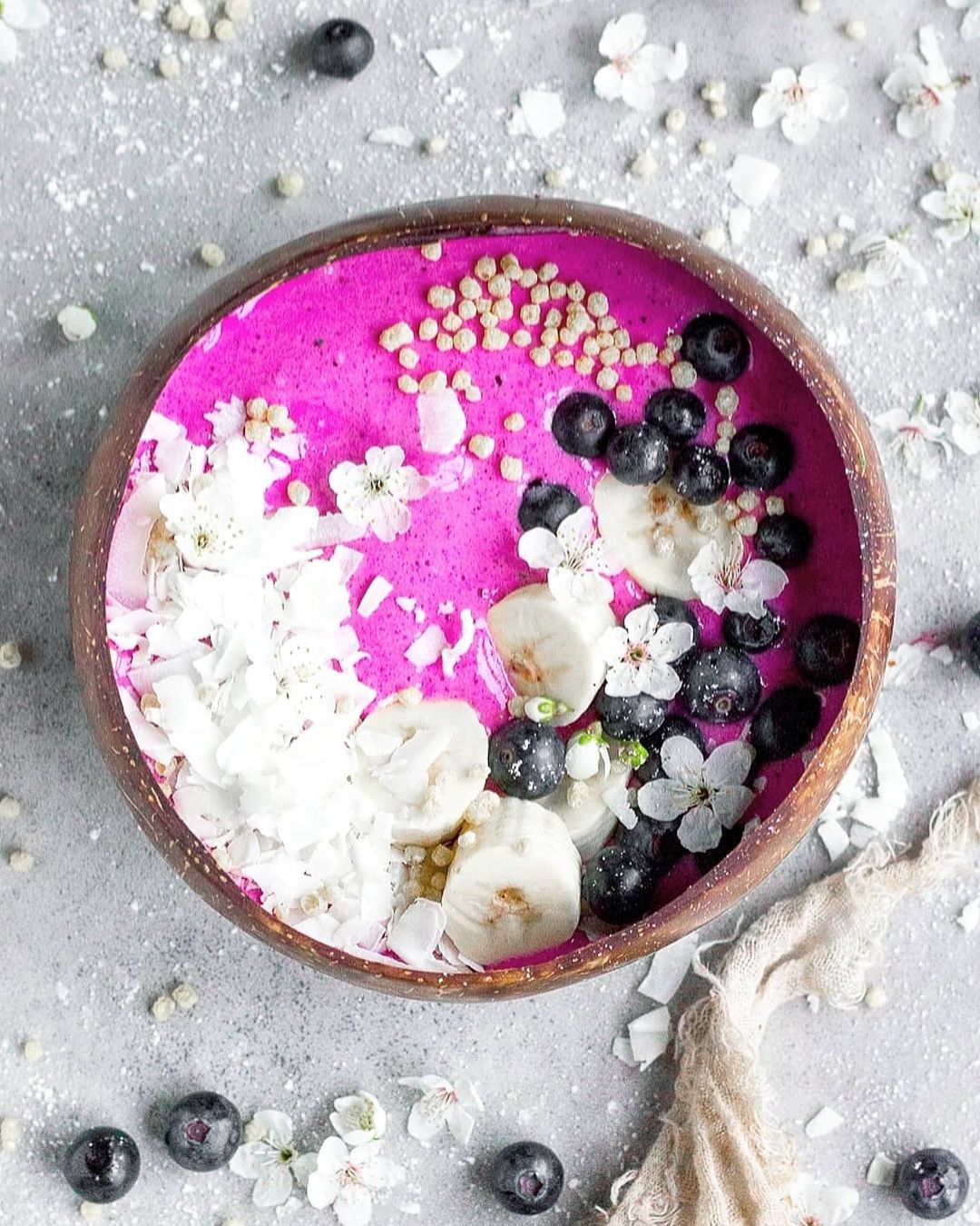 Refreshing Pink Smoothie Bowl with Fruits