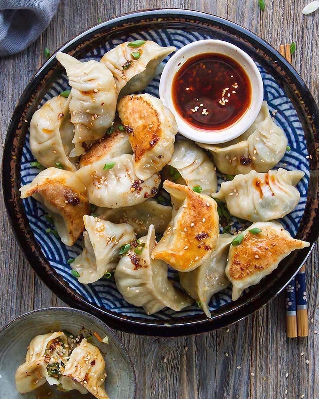 Vegan Dumplings with Tofu and Vegetables
