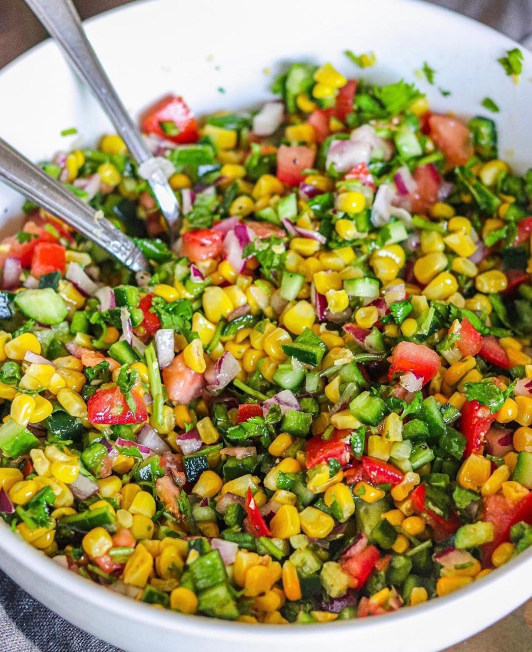 Vegan Poblano Corn Salad Dish