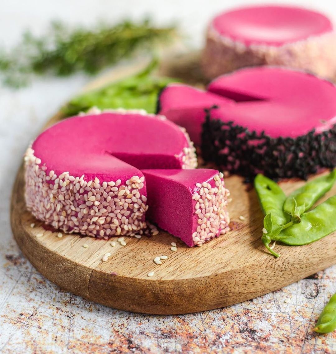 Vegan Beetroot Sunflower Cheese