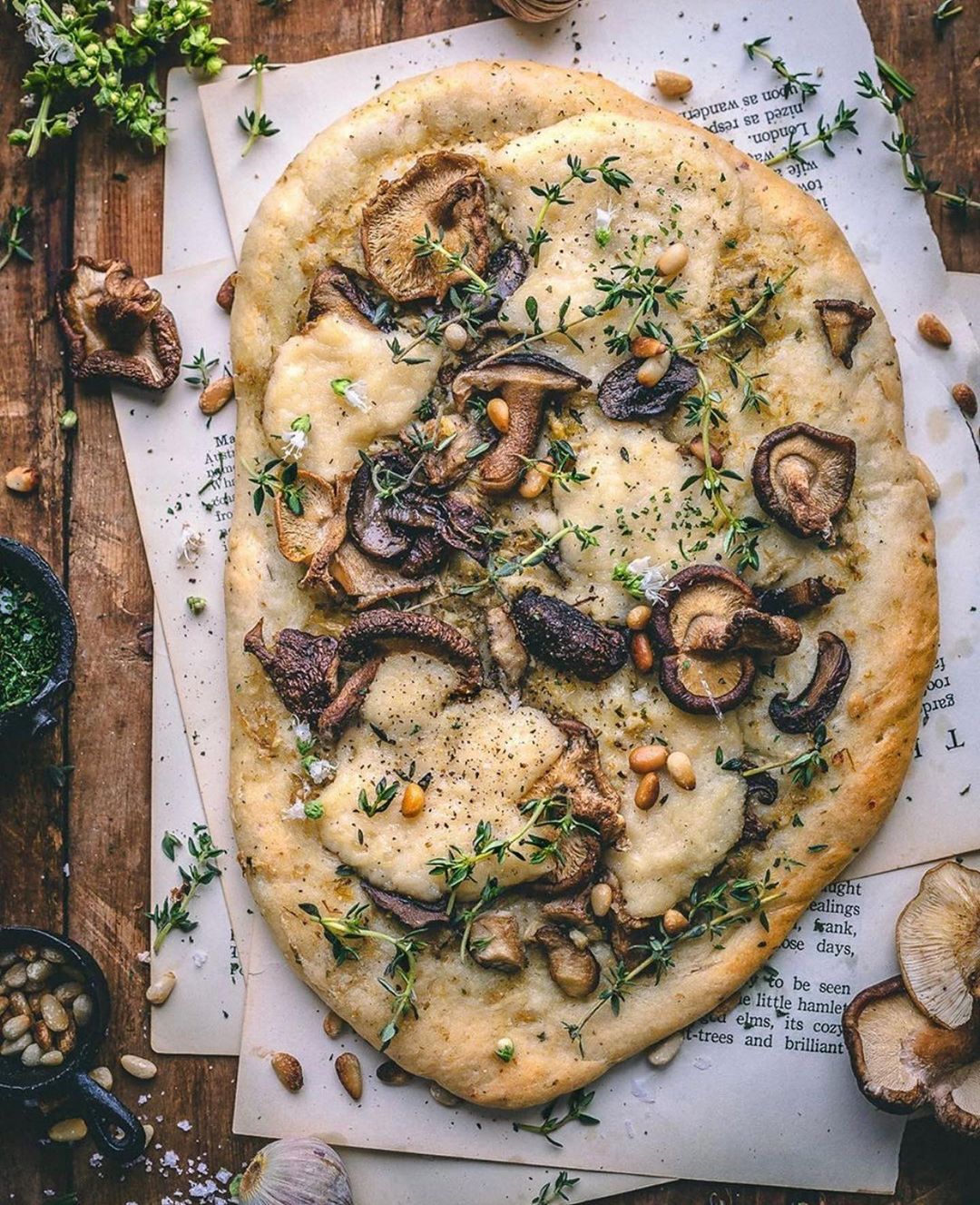 Vegan Pizza Bianca with Artichoke Pesto
