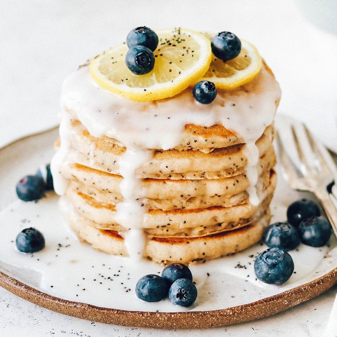 Vegan Lemon Poppyseed Pancakes