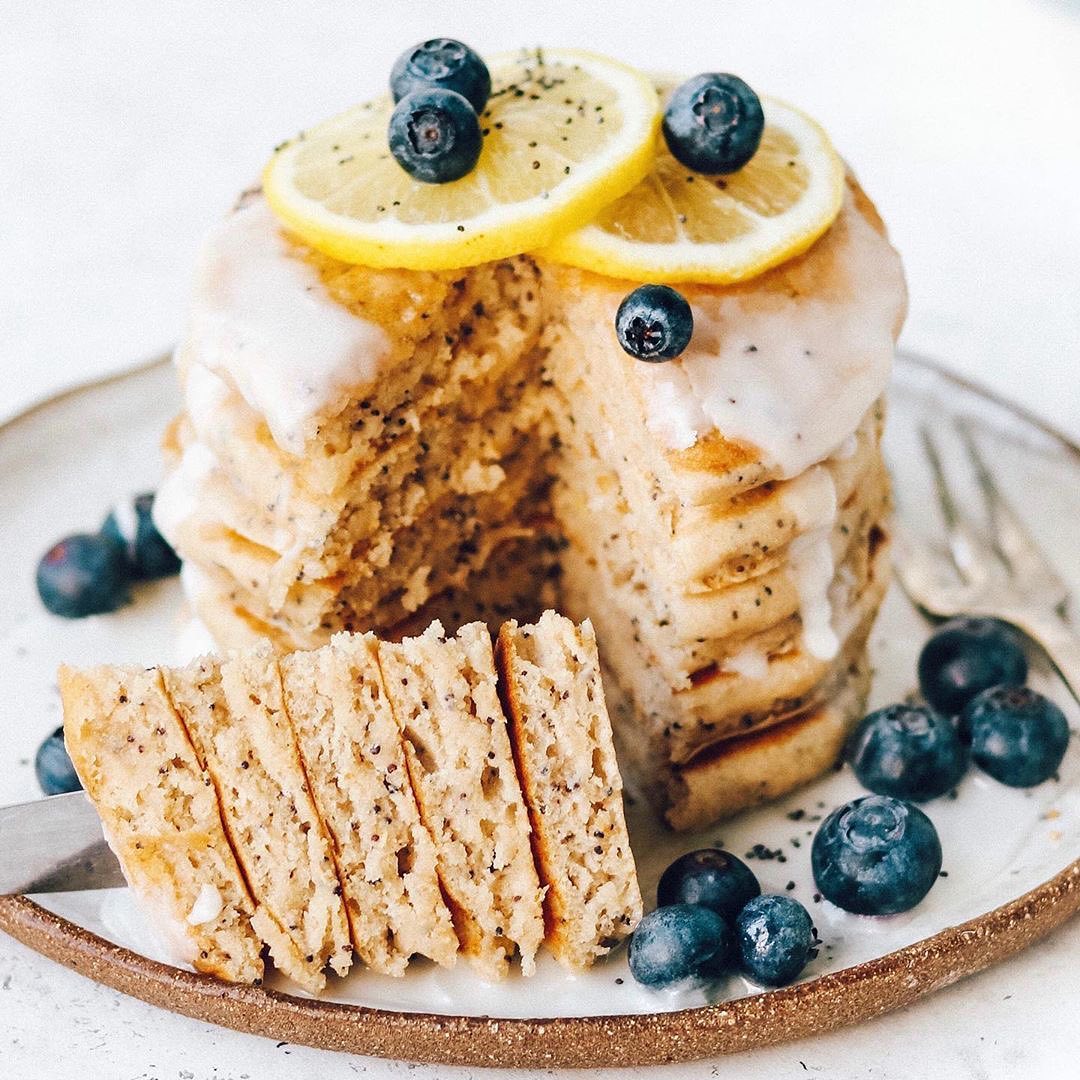 Vegan Lemon Poppyseed Pancakes