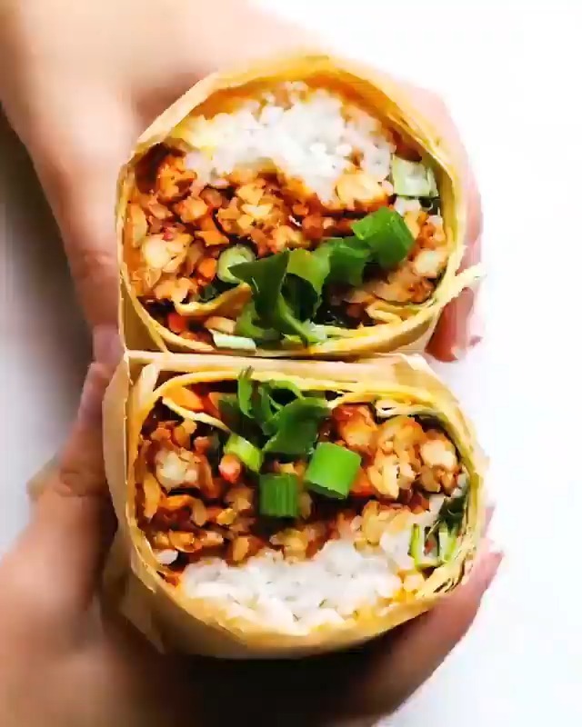Korean BBQ Tempeh Burritos