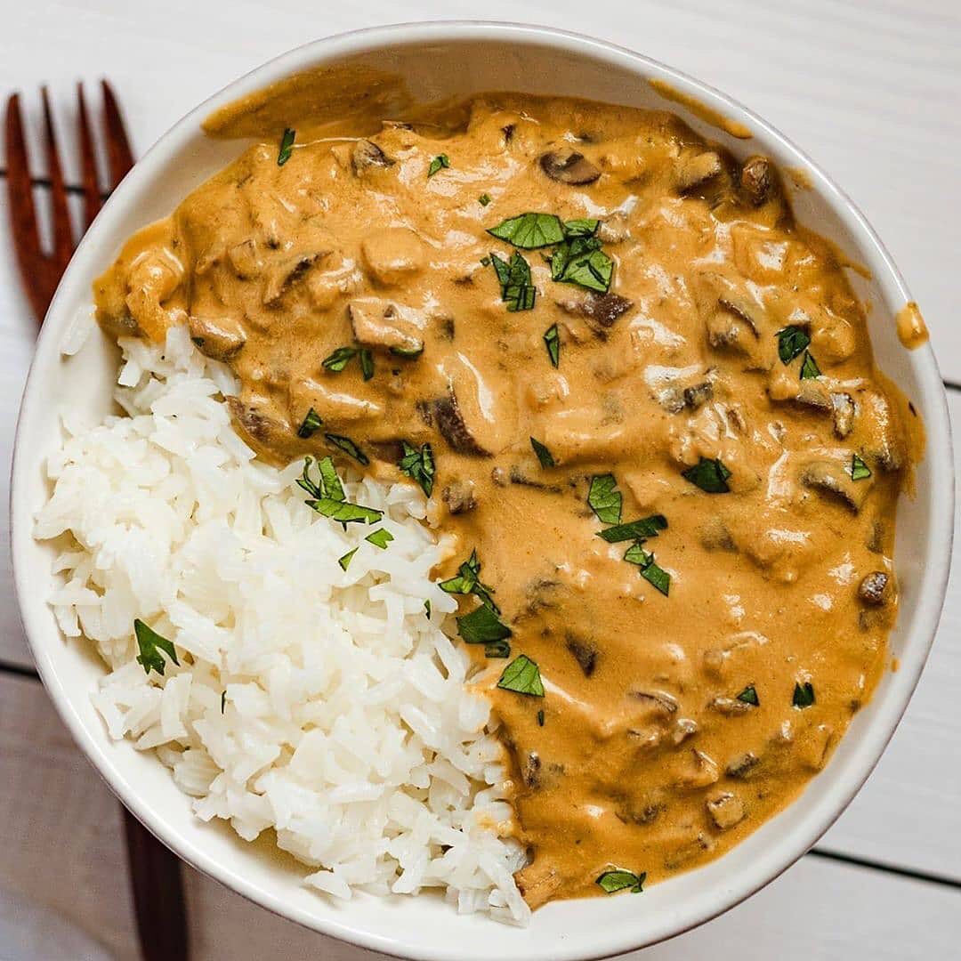 Creamy Mushroom Coconut Stew with Oil-Free Option