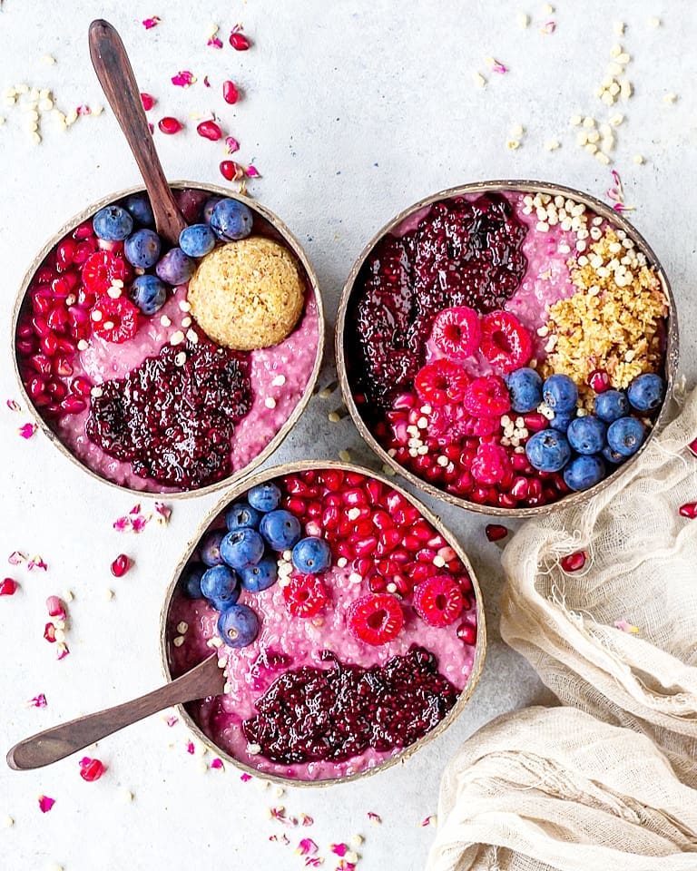 Easy Raspberry Beetroot Oats Breakfast Bowl