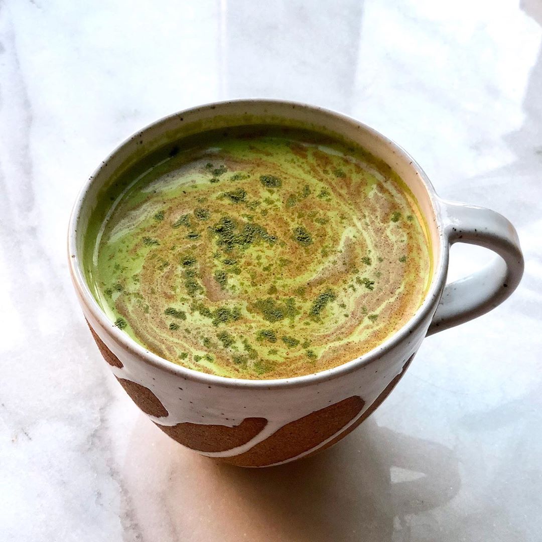 Delicate and Energizing Pumpkin Spice Matcha Latte