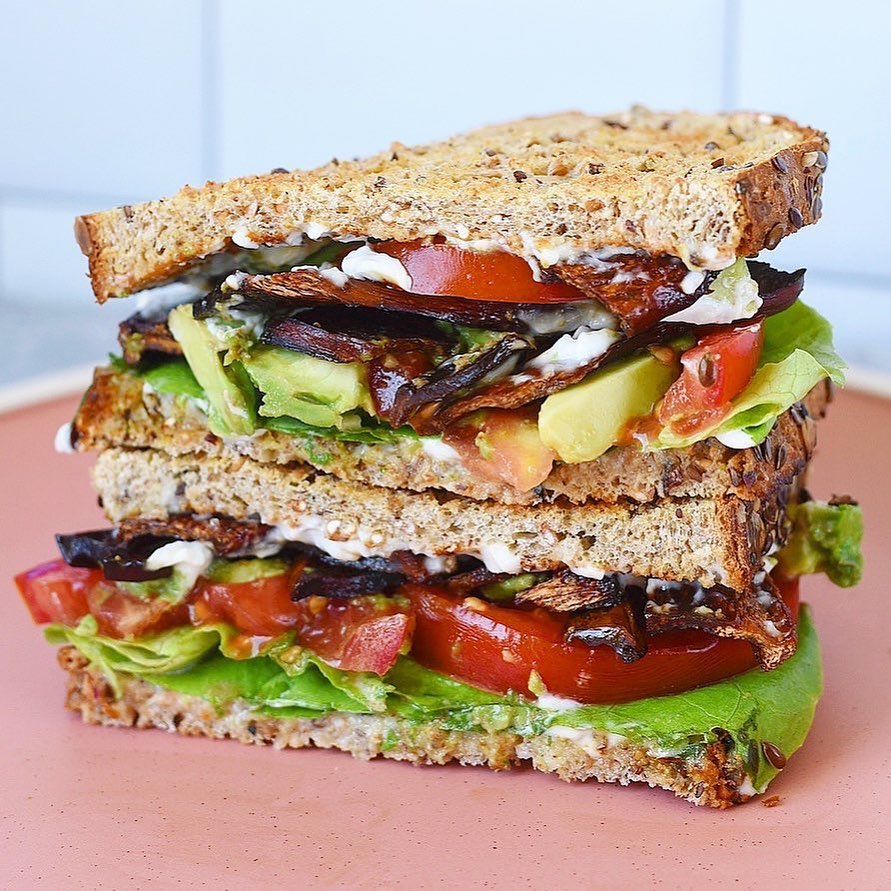 Vegan BLT with King Oyster Mushrooms