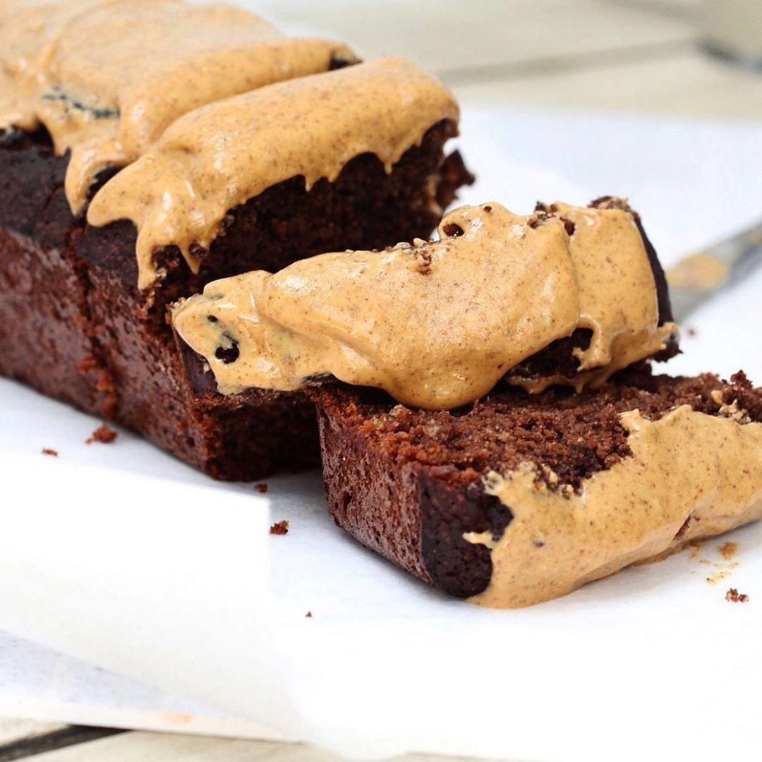 Chocolate Almond Bread with Almond Butter Icing