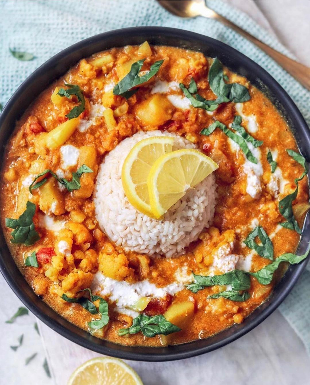 Cauliflower Potato Lentil Curry