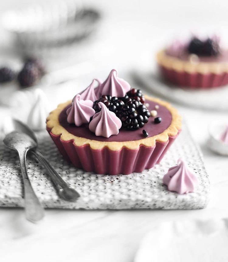 Blackberry and Coconut Custard Tart