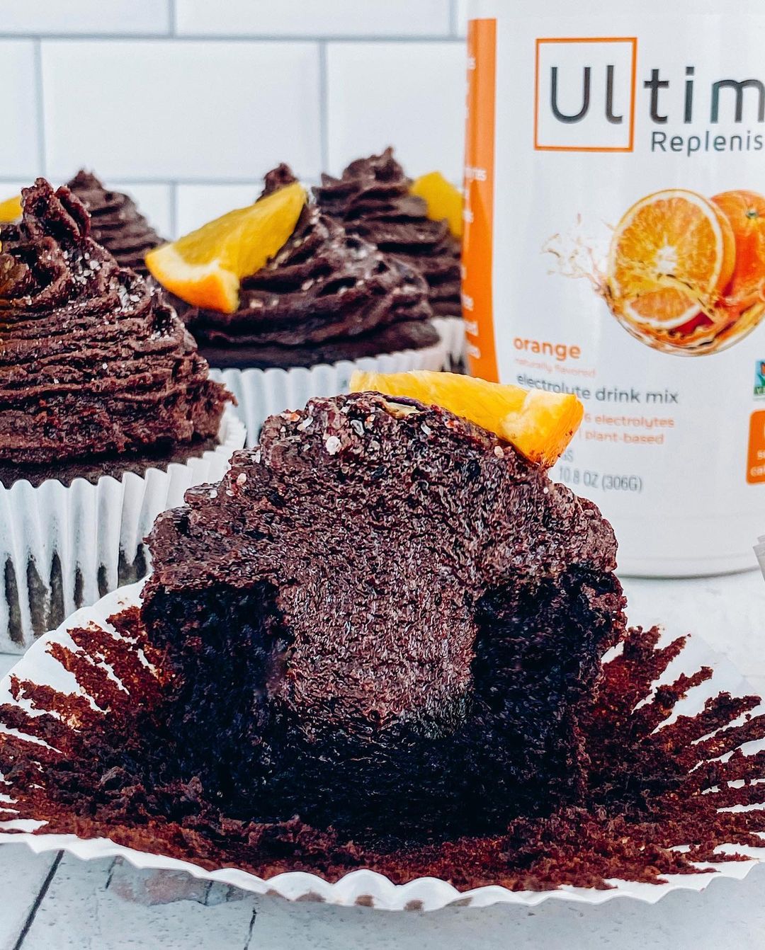 Vegan Keto Chocolate Orange Cupcakes