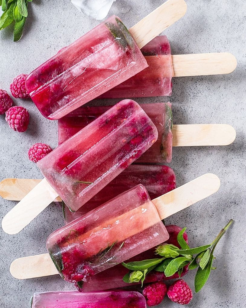 Super Refreshing Healthy Pomegranate Raspberry Popsicles
