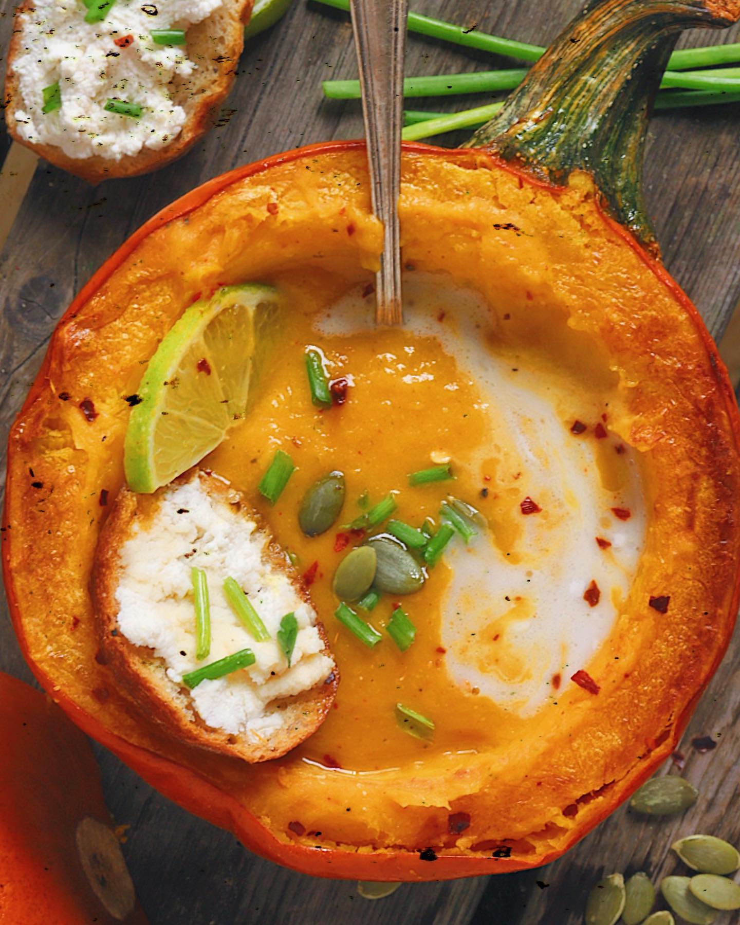 Roasted Thai Spiced Pumpkin and Leek Soup